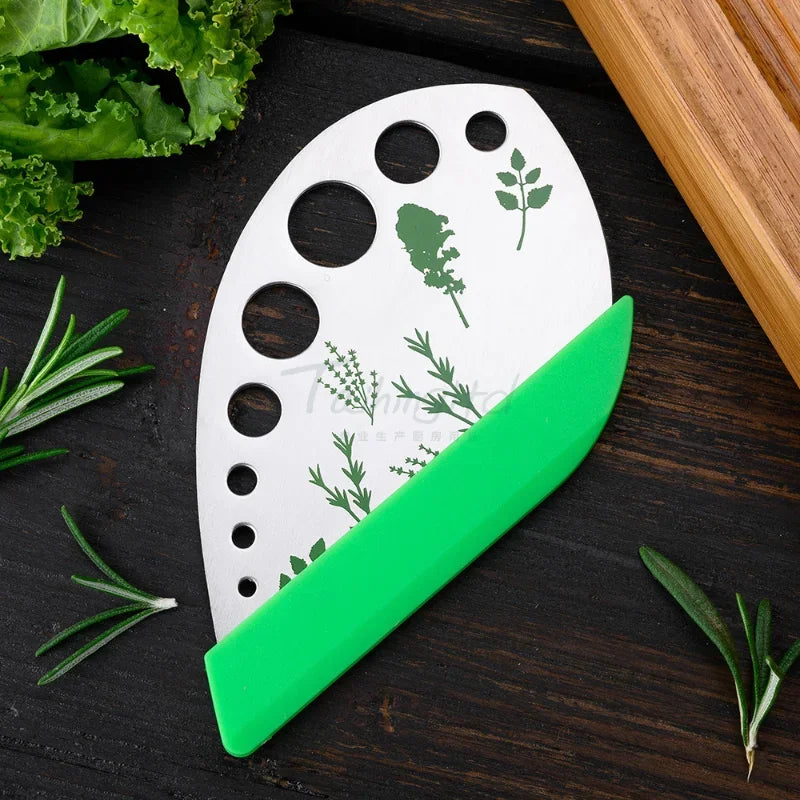 Multifunctional Herb Cutter Stripper Vanilla Vegetable Greens Leaf Remover 9 Holes Stainless Steel Peeler Cooking Kitchen Tools