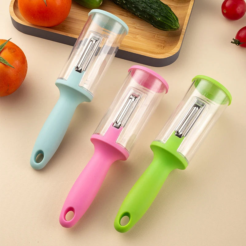 Multifunctional Storage Peeling Knife Double Sided Fish Scale Planing Splash Prevention Fruit Vegetable Peeler Kitchen Gadgets