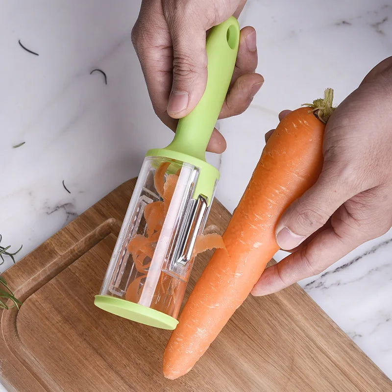 Multifunctional Storage Peeling Knife Double Sided Fish Scale Planing Splash Prevention Fruit Vegetable Peeler Kitchen Gadgets