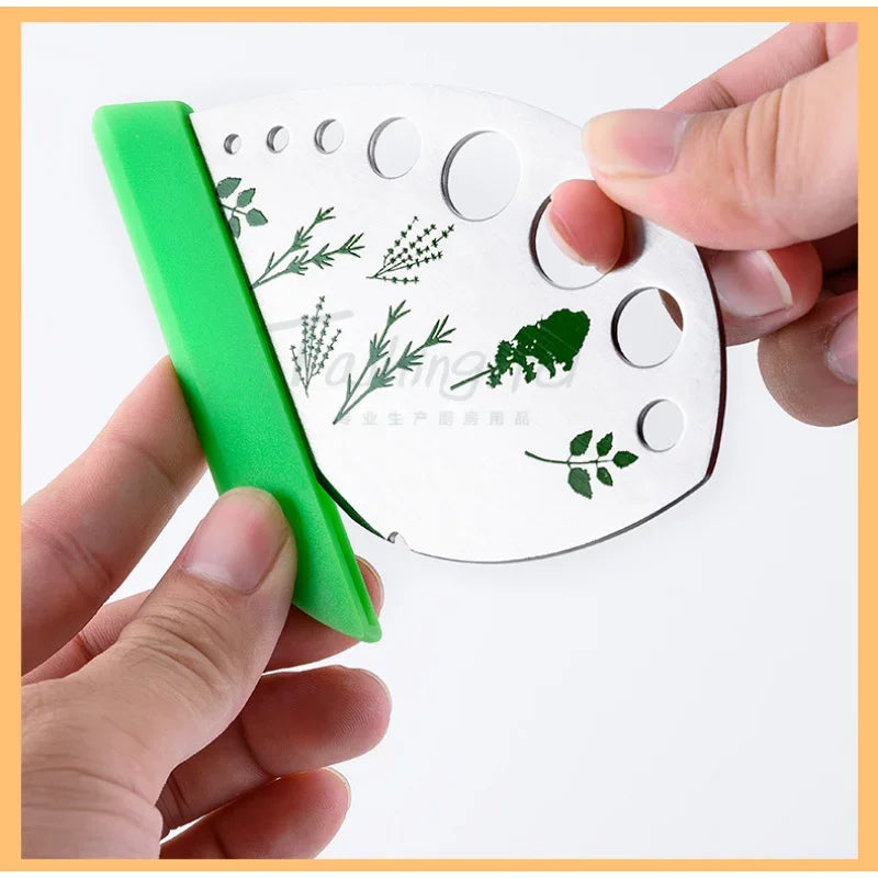 Multifunctional Herb Cutter Stripper Vanilla Vegetable Greens Leaf Remover 9 Holes Stainless Steel Peeler Cooking Kitchen Tools