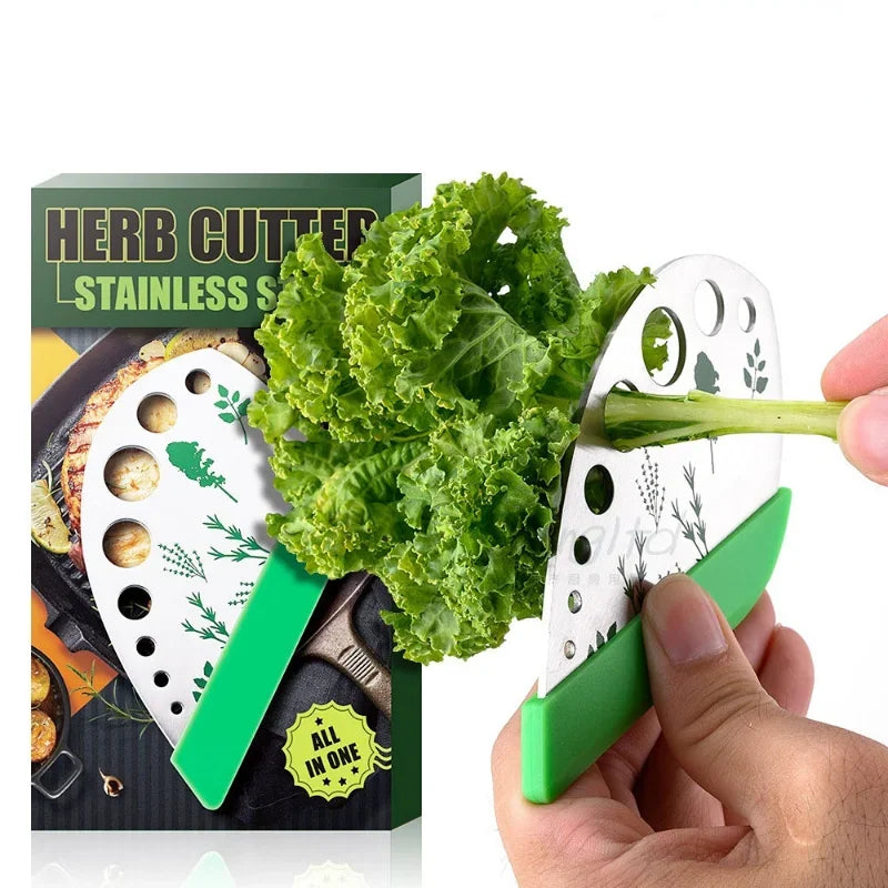 Multifunctional Herb Cutter Stripper Vanilla Vegetable Greens Leaf Remover 9 Holes Stainless Steel Peeler Cooking Kitchen Tools